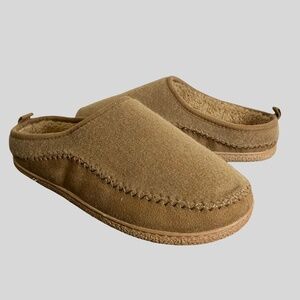 Eddie Bauer Mens Brown Brian Faux Cozy Lounge Slippers- Sz-8/9